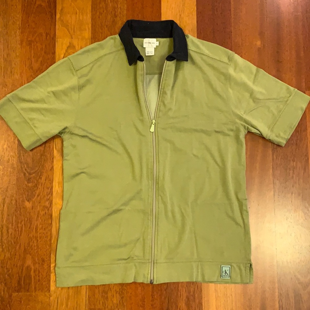 Vintage Calvin Klein zip up short sleeve
